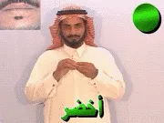 توضيح إشارة "أخضر" - Sign demonstration for "green"